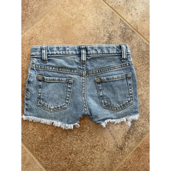 Cat & Jack Toddler Girls' Floral Light Wash Jean Shorts Size 4T Adjustable Waist - Picture 3 of 4